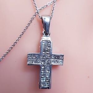 14kt Cross 2.28ct Genuine Diamonds Cross Pendant